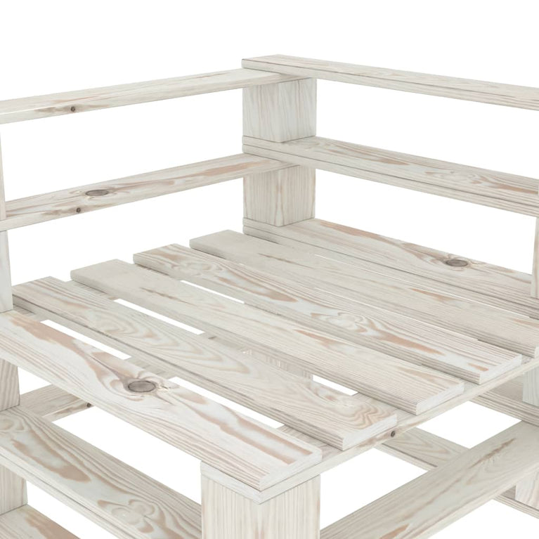 Tuinbank 3-zits pallet hout wit MeubelReus