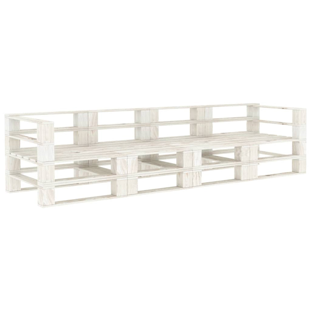 Tuinbank 4-zits pallet hout wit MeubelReus