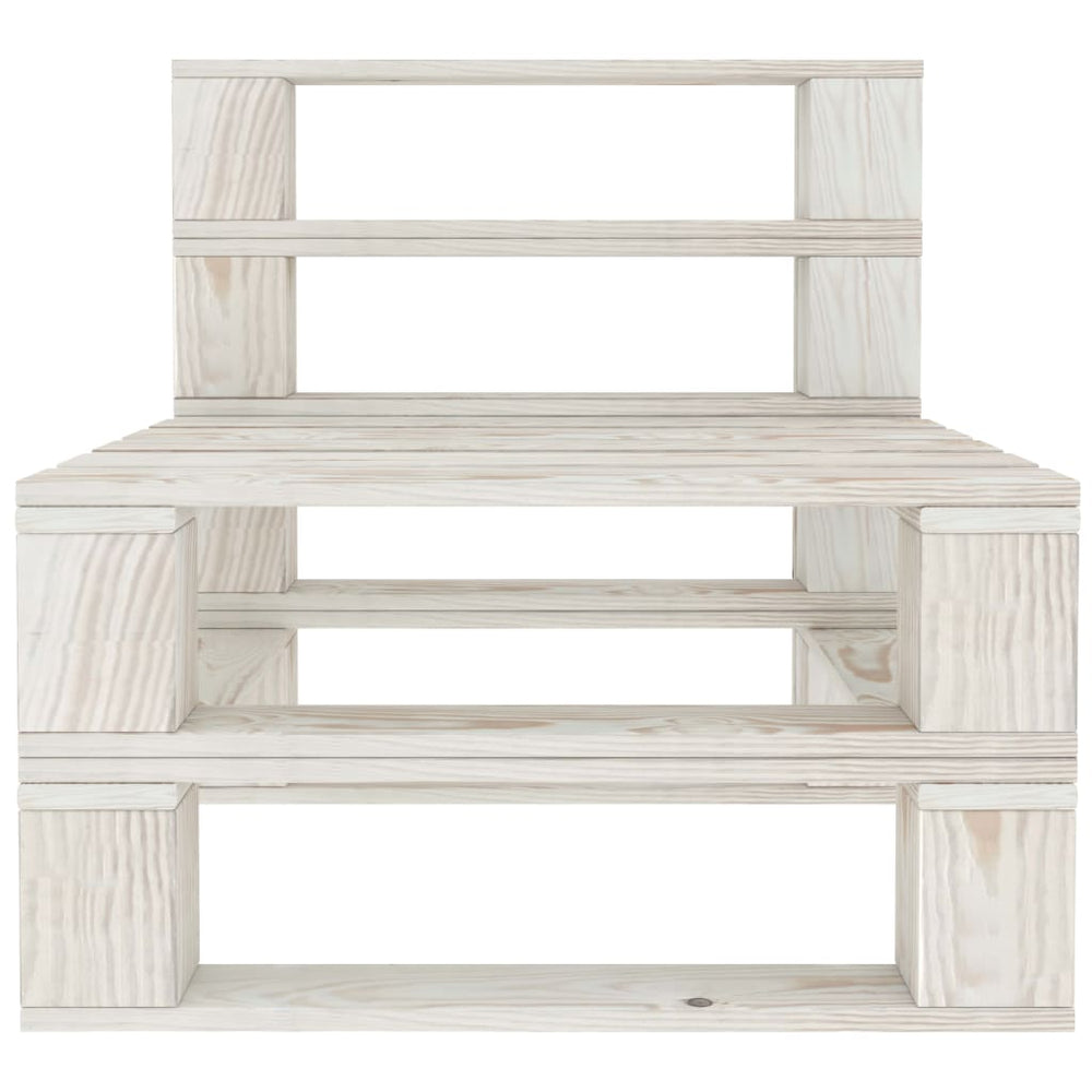 Tuinbank 4-zits pallet hout wit MeubelReus