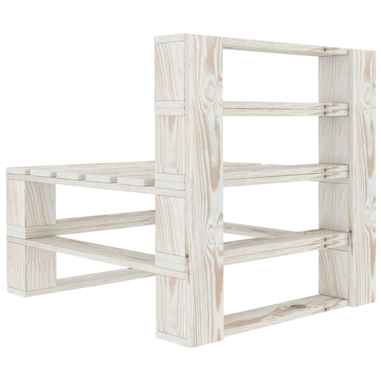 Tuinbank 4-zits pallet hout wit MeubelReus