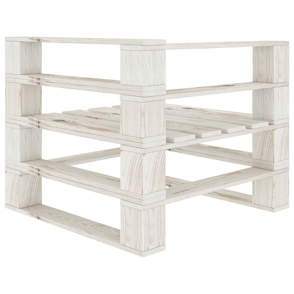 Tuinbank 4-zits pallet hout wit MeubelReus