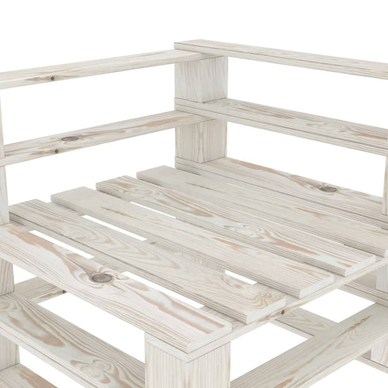 Tuinbank 4-zits pallet hout wit MeubelReus