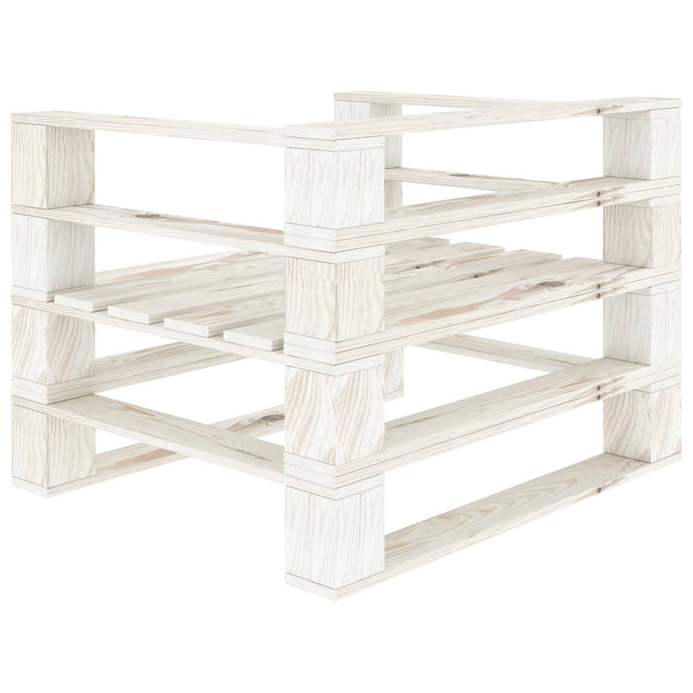 6-delige Loungeset pallet hout wit MeubelReus