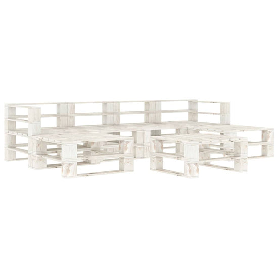 7-delige Loungeset pallet hout wit MeubelReus