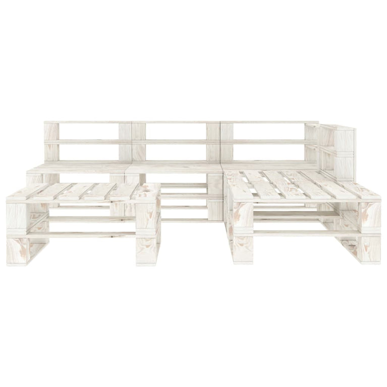 6-delige Loungeset pallet hout wit