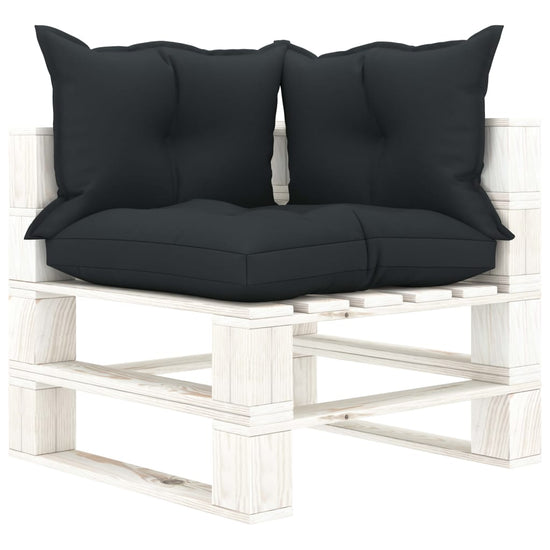 Tuinbank 2-zits met antracietkleurige kussens pallet hout MeubelReus