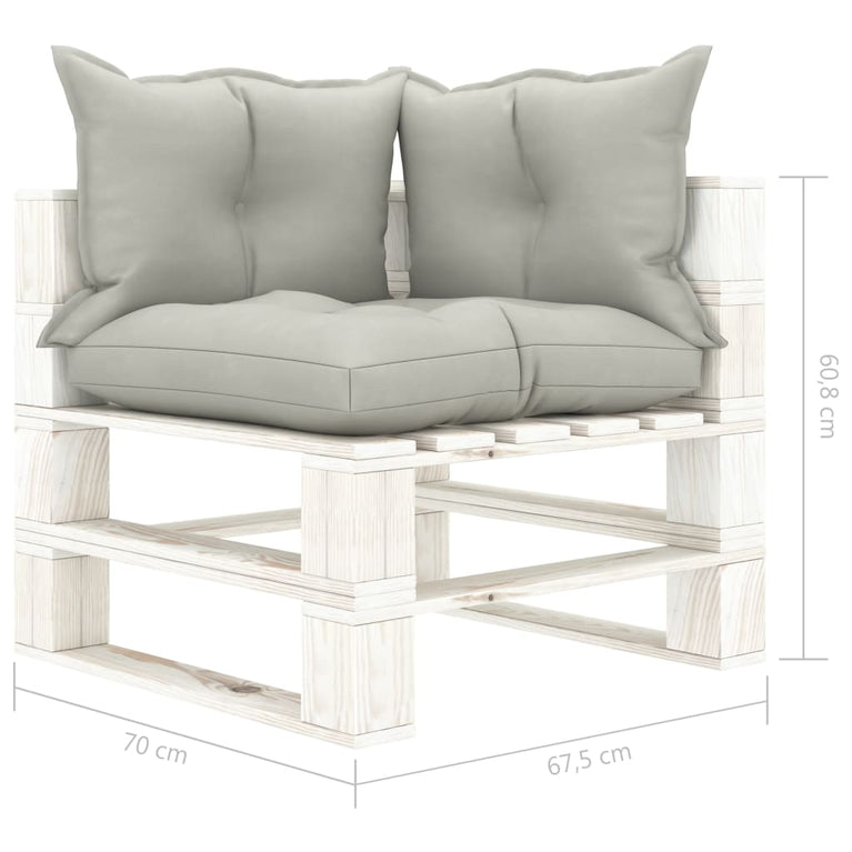 Tuinbank 2-zits met taupe kussens pallet hout MeubelReus