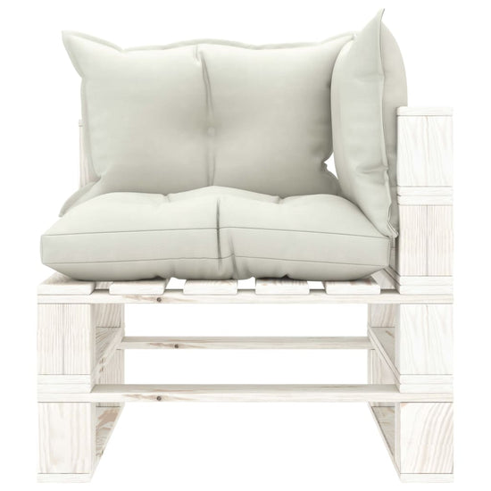 Tuinbank 2-zits met beige kussens pallet hout MeubelReus