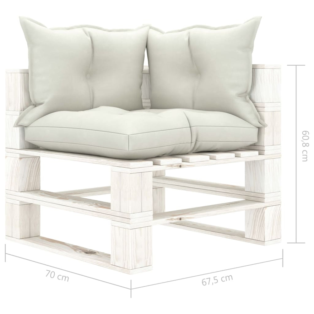 Tuinbank 2-zits met beige kussens pallet hout MeubelReus