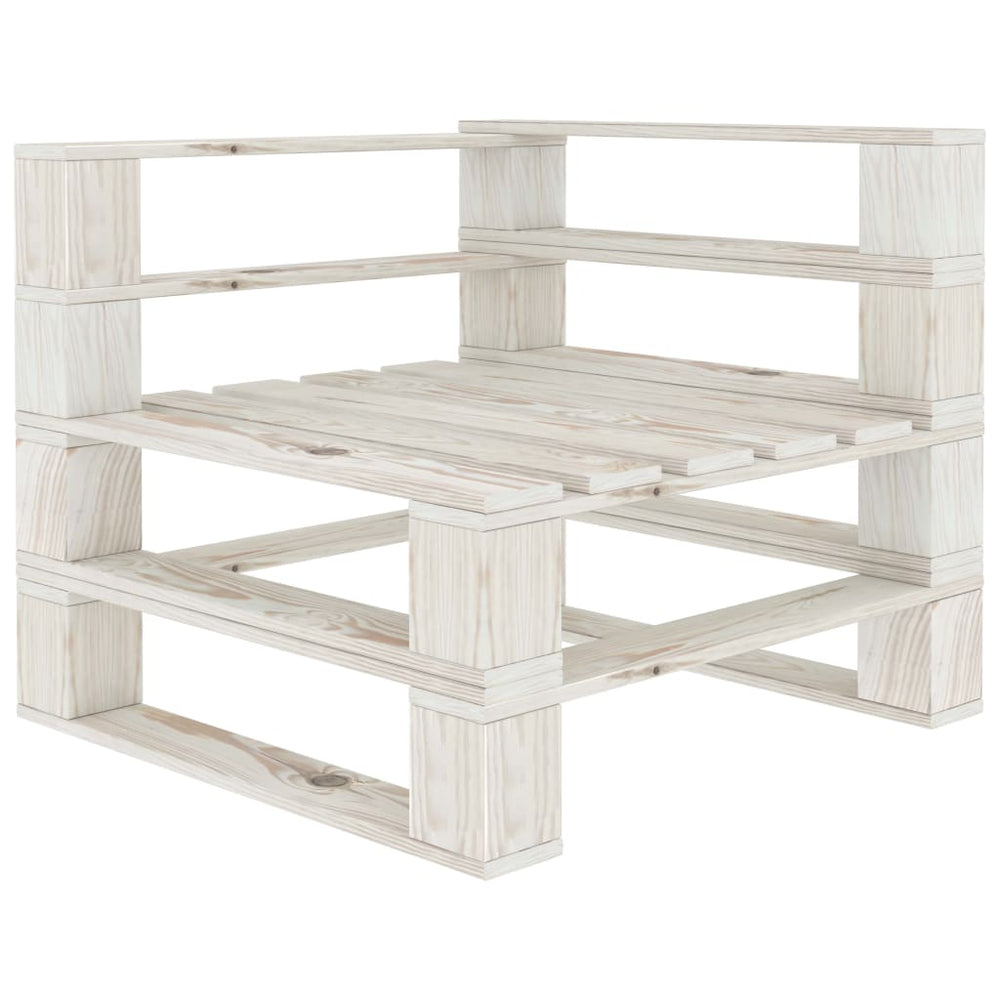 Tuinbank 2-zits met crèmekleurige kussens pallet hout MeubelReus