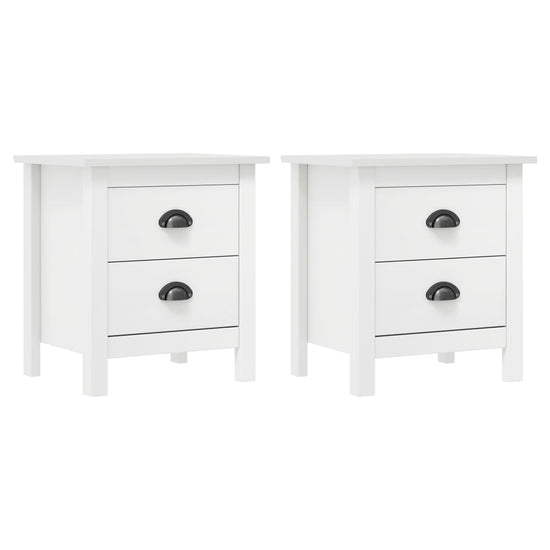 Nachtkastjes 2 st Hill 46x35x49,5 cm grenenhout wit MeubelReus