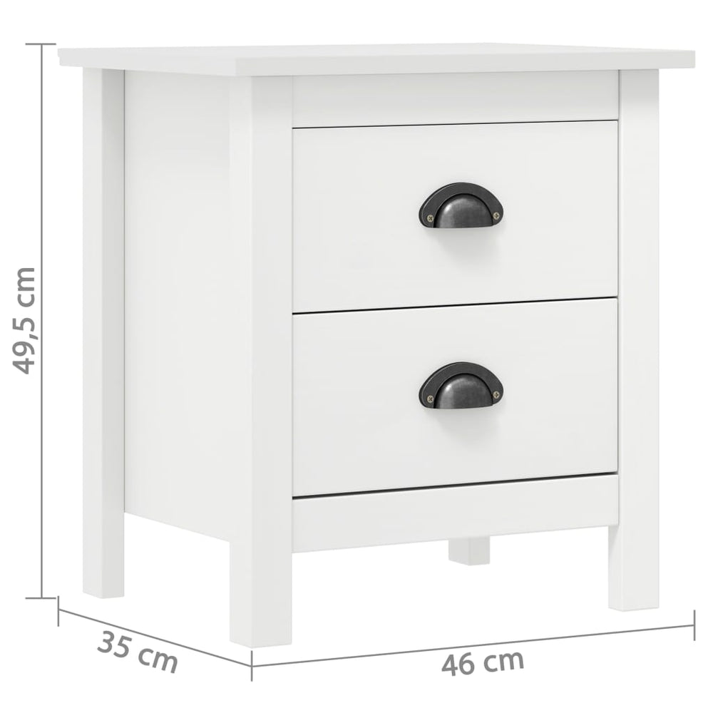 Nachtkastjes 2 st Hill 46x35x49,5 cm grenenhout wit MeubelReus