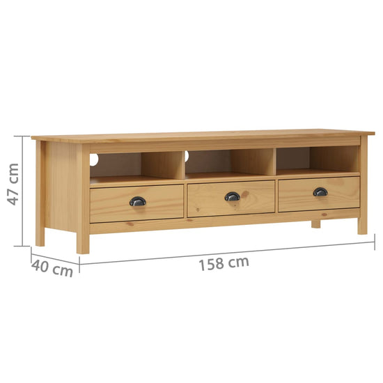 Tv-meubel Hill 158x40x47 cm grenenhout honingbruin MeubelReus