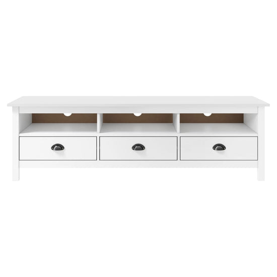 Tv-meubel Hill 158x40x47 cm massief grenenhout wit MeubelReus