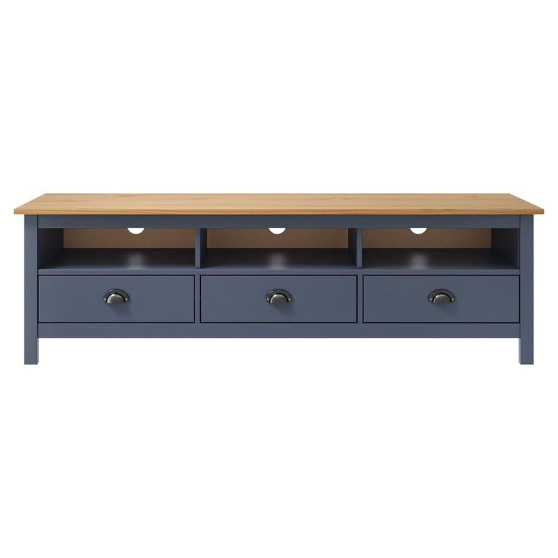 Tv-meubel Hill 158x40x47 cm massief grenenhout grijs MeubelReus