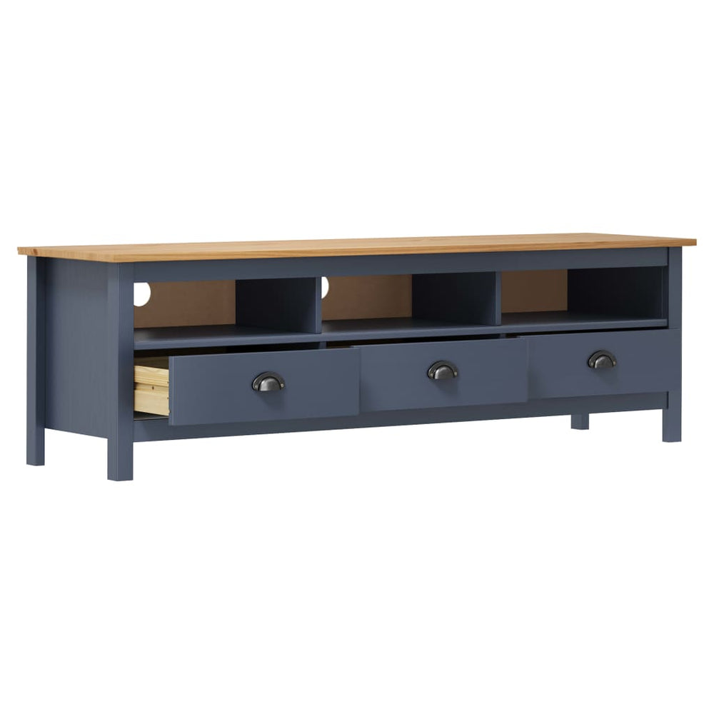 Tv-meubel Hill 158x40x47 cm massief grenenhout grijs MeubelReus