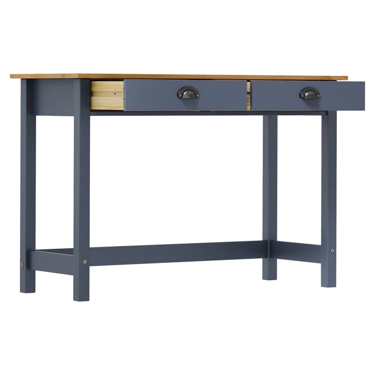 Wandtafel Hill 2 lades 110x45x74 cm massief grenenhout grijs MeubelReus