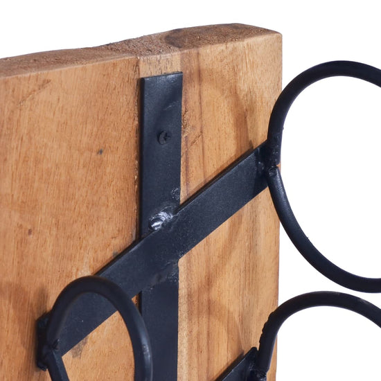 Wijnrek voor 6 flessen 35x35x100 cm massief teakhout MeubelReus