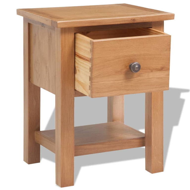 Nachtkastjes 2 st 36x30x47 cm massief eikenhout