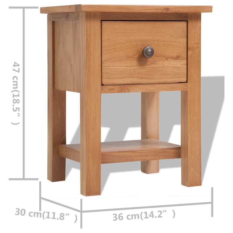 Nachtkastjes 2 st 36x30x47 cm massief eikenhout