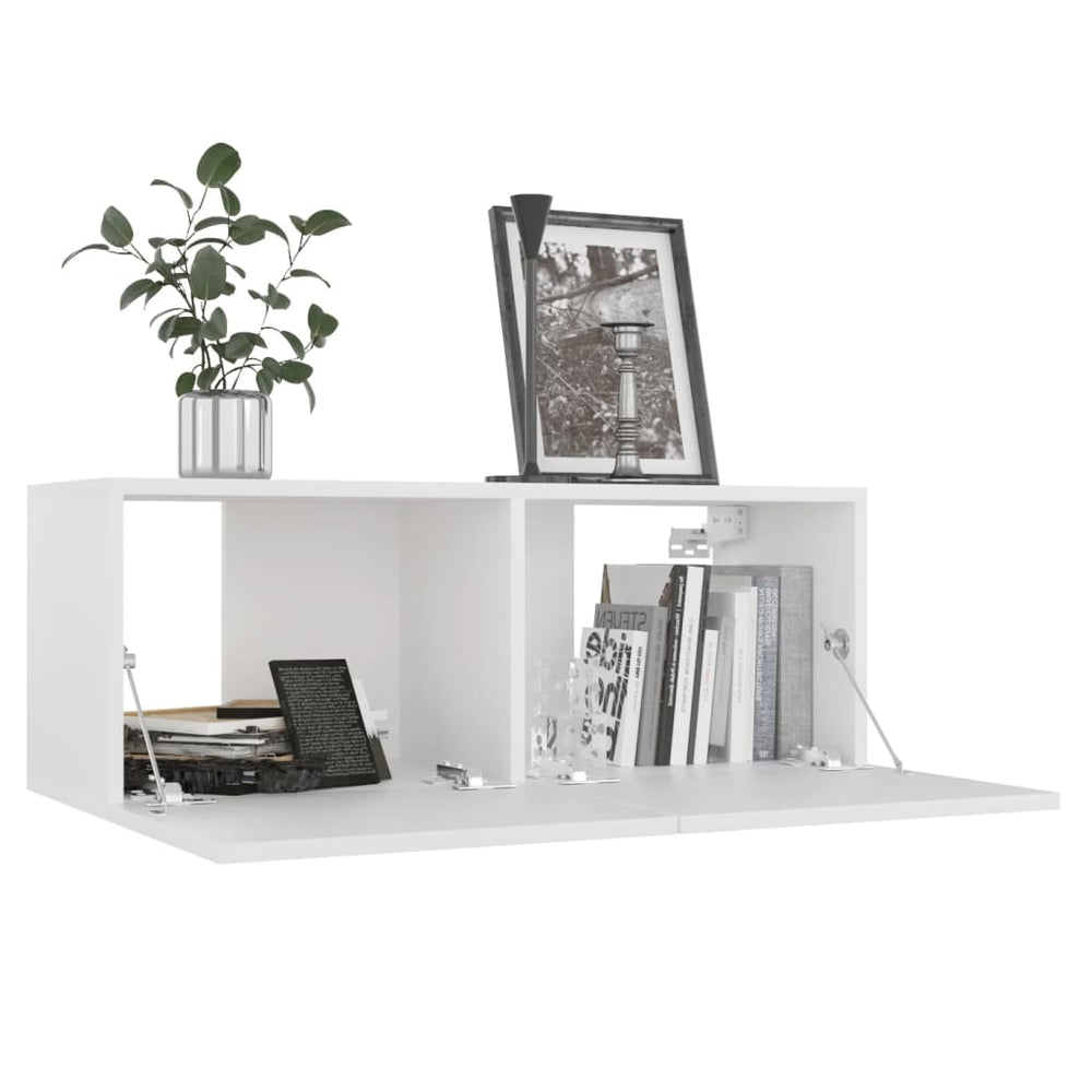 Tv-meubel 80x30x30 cm bewerkt hout wit MeubelReus