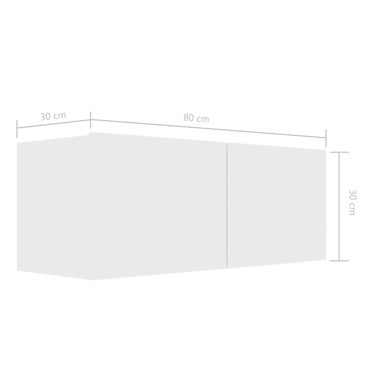 Tv-meubel 80x30x30 cm bewerkt hout wit MeubelReus