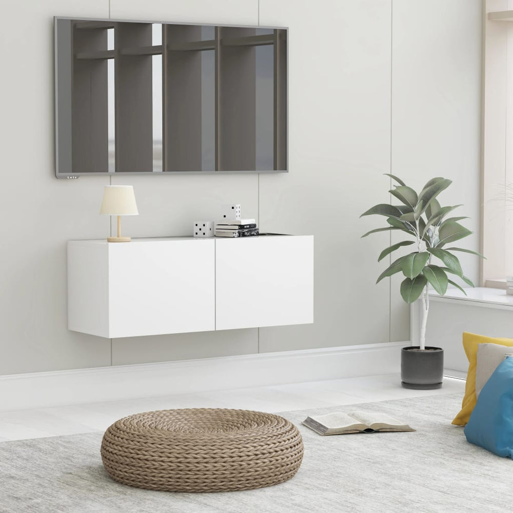 Tv-meubel 80x30x30 cm bewerkt hout wit MeubelReus