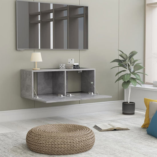Tv-meubel 80x30x30 cm bewerkt hout betongrijs MeubelReus