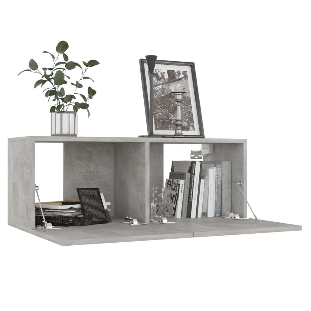 Tv-meubel 80x30x30 cm bewerkt hout betongrijs MeubelReus