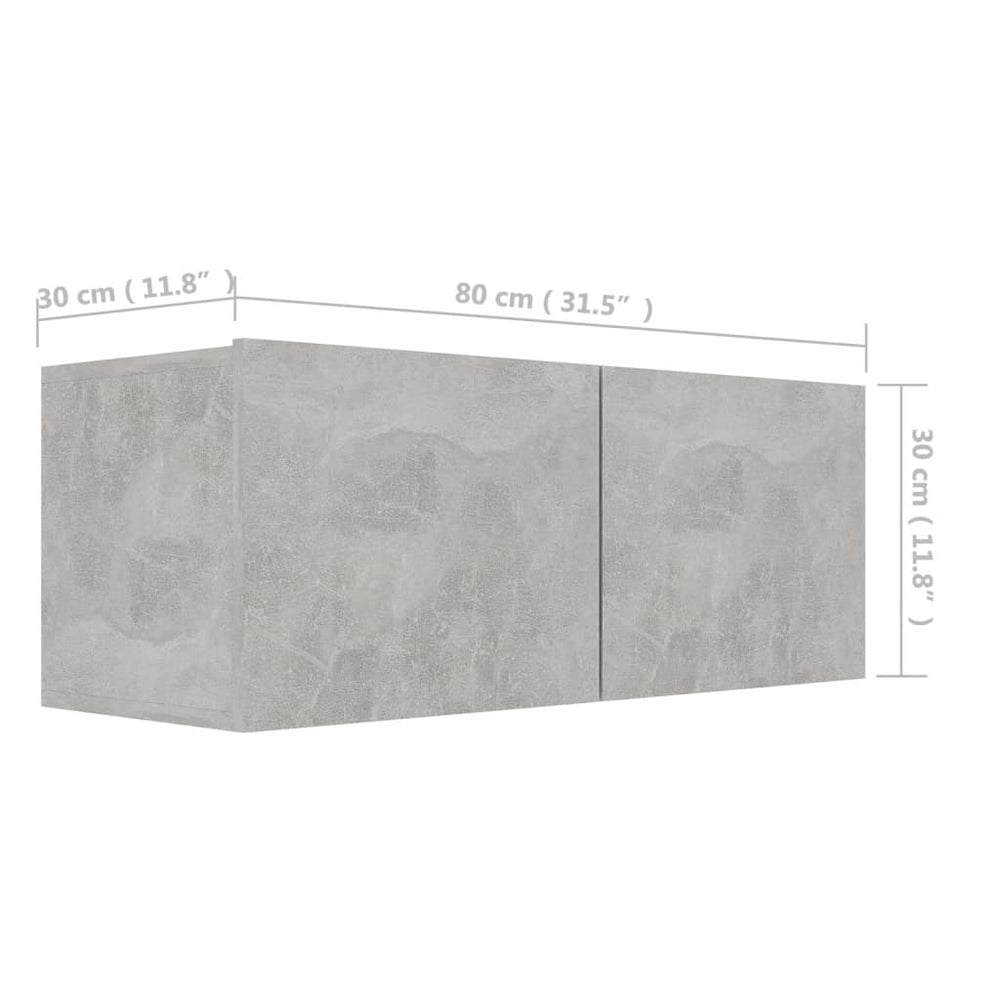 Tv-meubel 80x30x30 cm bewerkt hout betongrijs MeubelReus