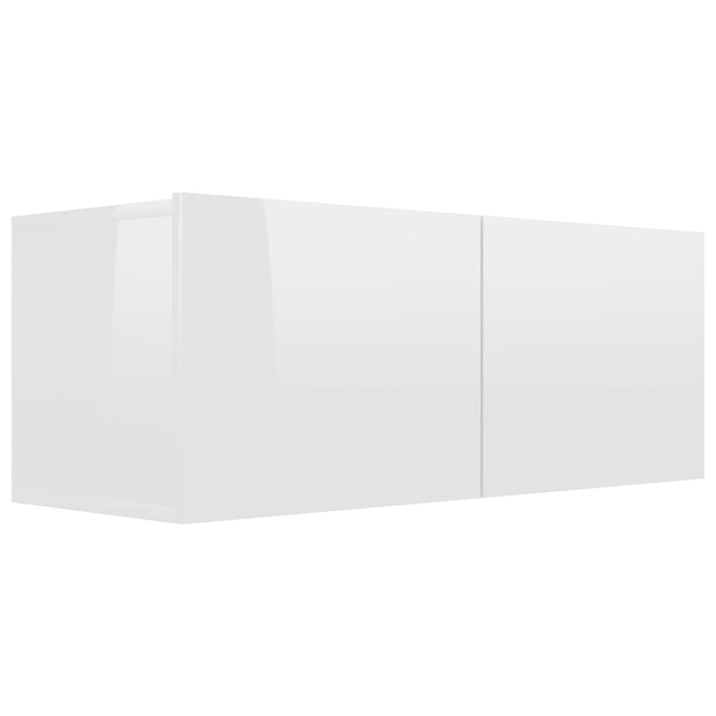 Tv-meubel 80x30x30 cm bewerkt hout hoogglans wit MeubelReus