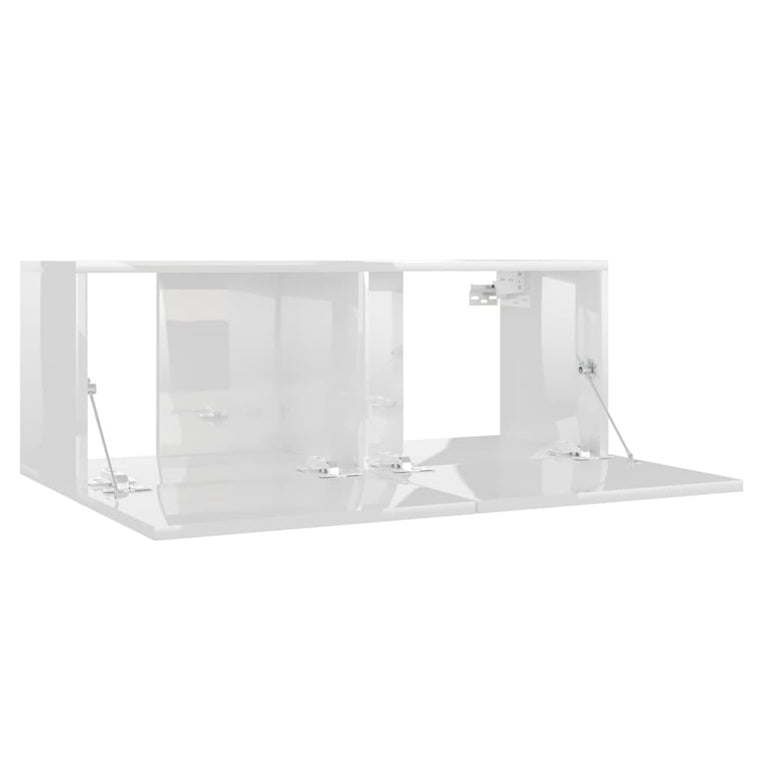 Tv-meubel 80x30x30 cm bewerkt hout hoogglans wit MeubelReus