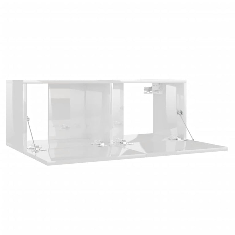 Tv-meubel 80x30x30 cm bewerkt hout hoogglans wit MeubelReus