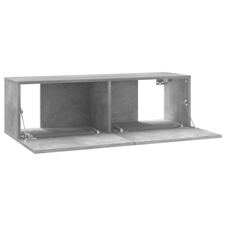 Tv-meubel 100x30x30 cm bewerkt hout betongrijs MeubelReus