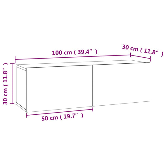Tv-meubel 100x30x30 cm bewerkt hout betongrijs MeubelReus