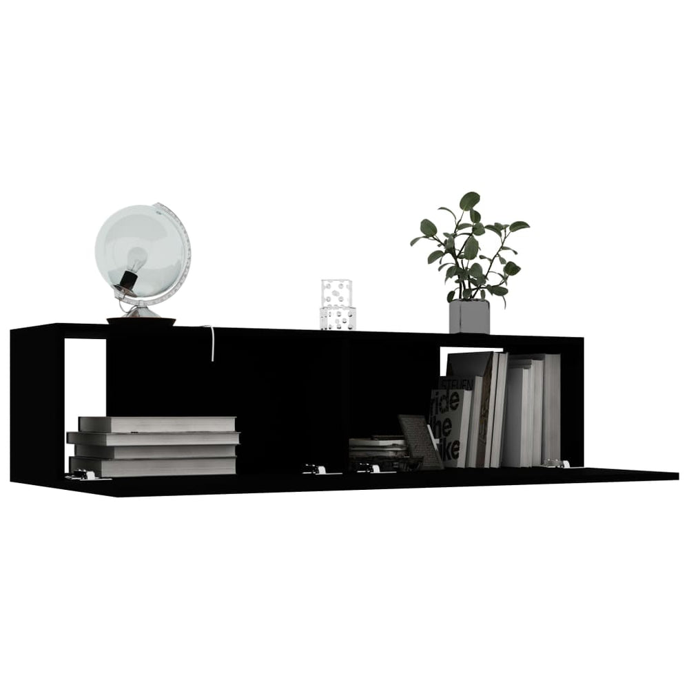 Tv-meubel 120x30x30 cm bewerkt hout zwart MeubelReus