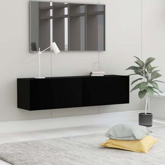 Tv-meubel 120x30x30 cm bewerkt hout zwart MeubelReus
