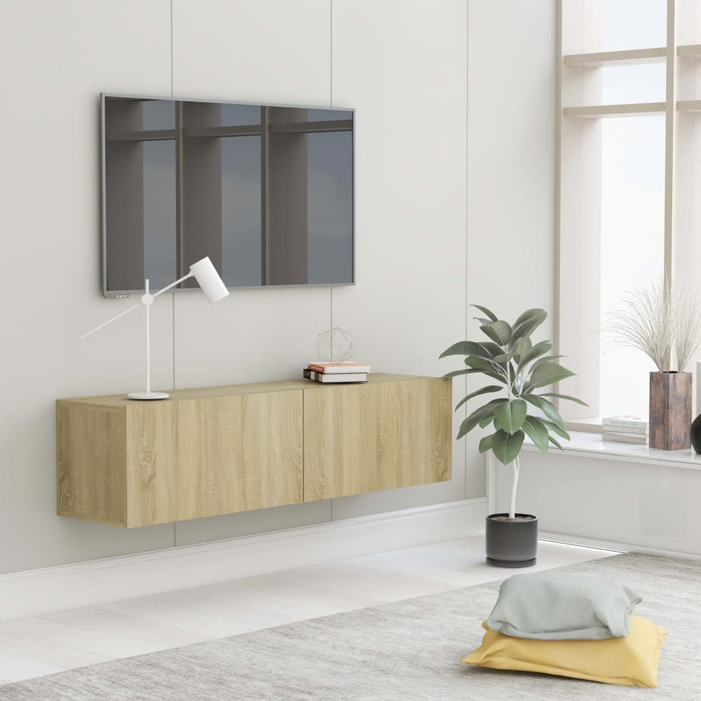 Tv-meubel 120x30x30 cm bewerkt hout sonoma eikenkleurig MeubelReus