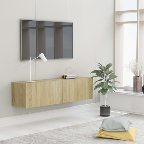 Tv-meubel 120x30x30 cm bewerkt hout sonoma eikenkleurig MeubelReus