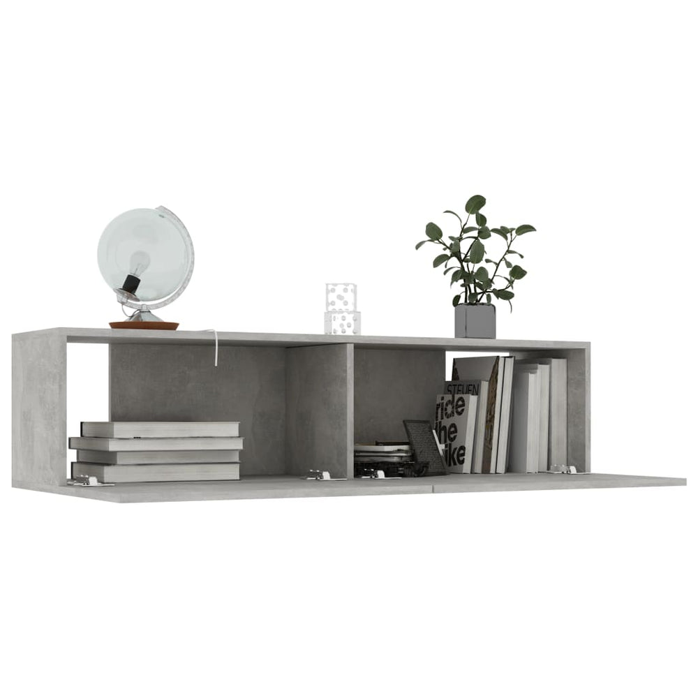 Tv-meubel 120x30x30 cm bewerkt hout betongrijs MeubelReus