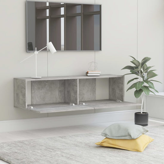 Tv-meubel 120x30x30 cm bewerkt hout betongrijs MeubelReus