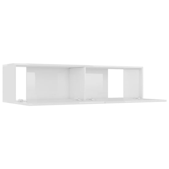 Tv-meubel 120x30x30 cm bewerkt hout hoogglans wit MeubelReus