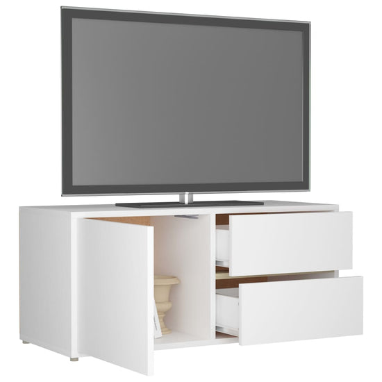 Tv-meubel 80x34x36 cm bewerkt hout wit MeubelReus