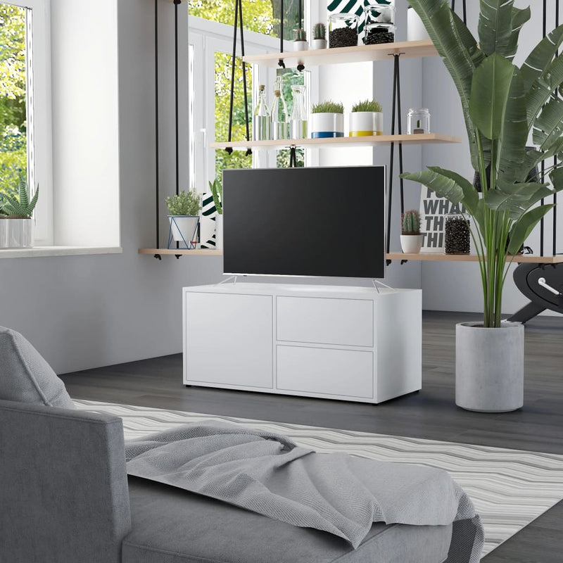 Tv-meubel 80x34x36 cm bewerkt hout wit MeubelReus