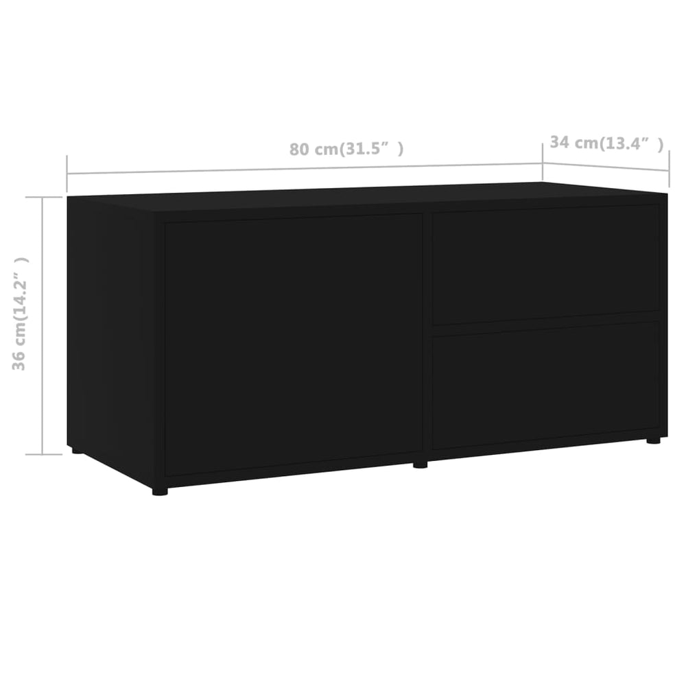 Tv-meubel 80x34x36 cm spaanplaat zwart MeubelReus
