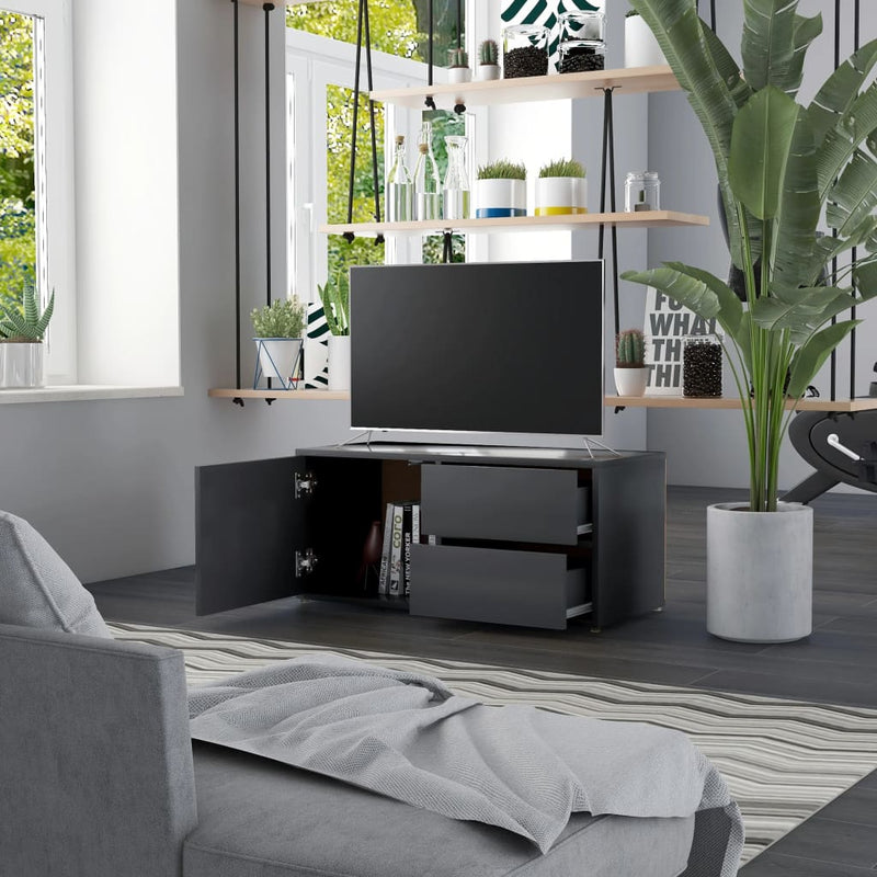 Tv-meubel 80x34x36 cm spaanplaat grijs