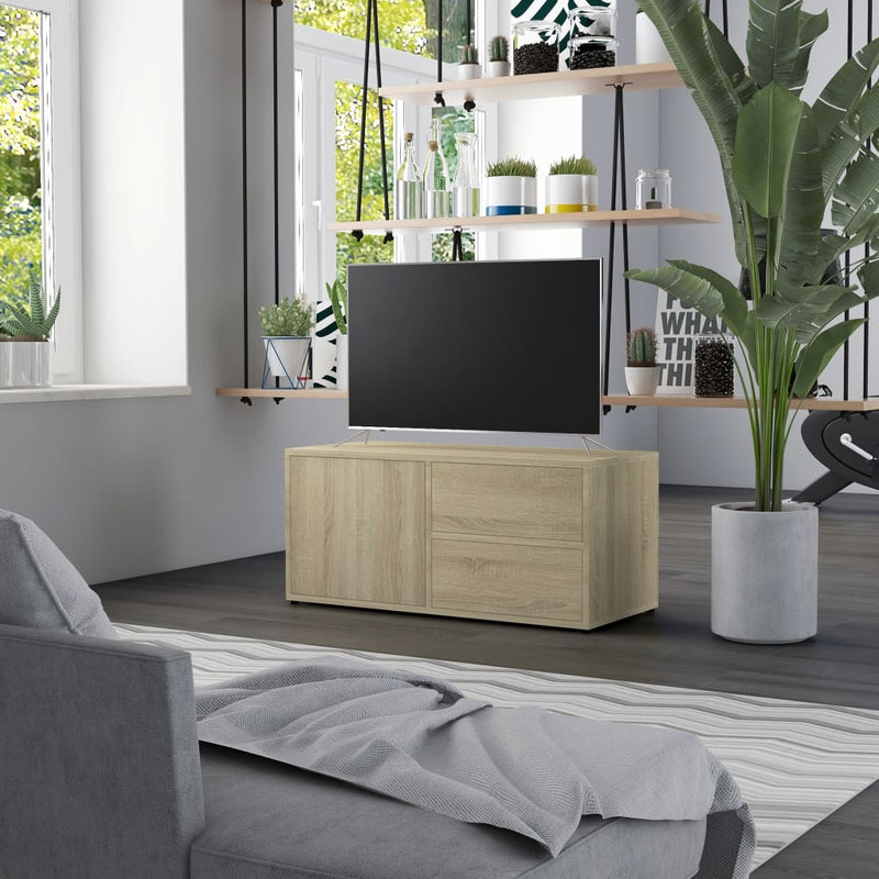 Tv-meubel 80x34x36 cm spaanplaat sonoma eikenkleurig MeubelReus