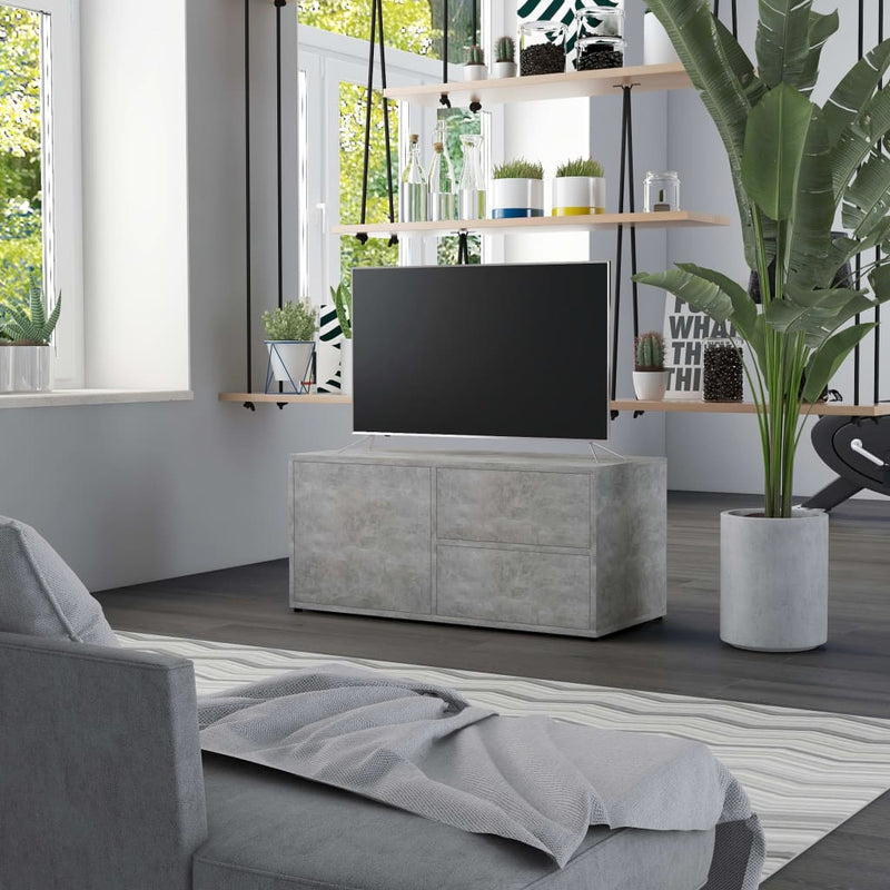 Tv-meubel 80x34x36 cm spaanplaat betongrijs MeubelReus
