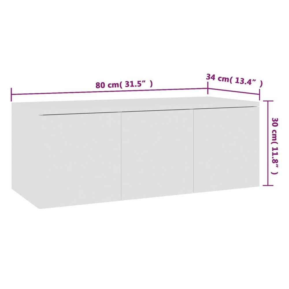 Tv-meubel 80x34x30 cm spaanplaat wit MeubelReus