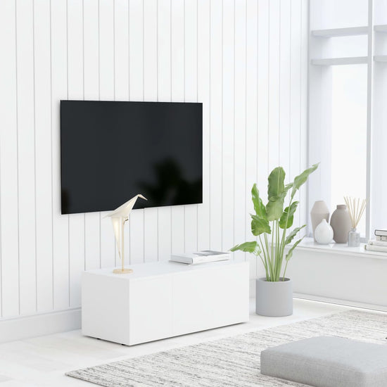Tv-meubel 80x34x30 cm spaanplaat wit MeubelReus